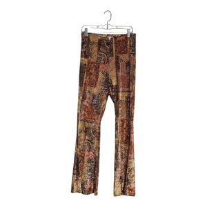Bear Dance Velvet Paisley Pants Size Large